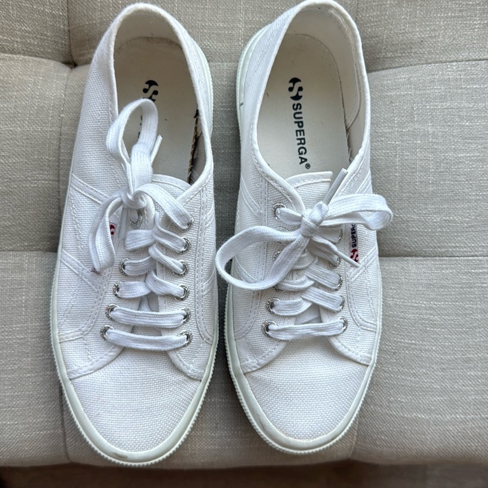 Superga White City Classic Canvas Sneakers - Size 8.5